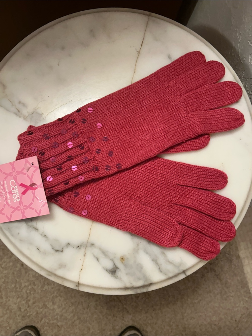 Pink Sequin Knit Gloves for women/ kids. NWT